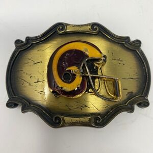 Paintree Vintage Los Angeles Rams Football Helmet Brass Belt Buckle